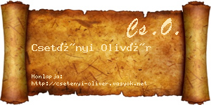 Csetényi Olivér névjegykártya