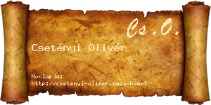 Csetényi Olivér névjegykártya