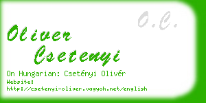 oliver csetenyi business card