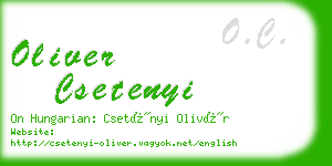oliver csetenyi business card